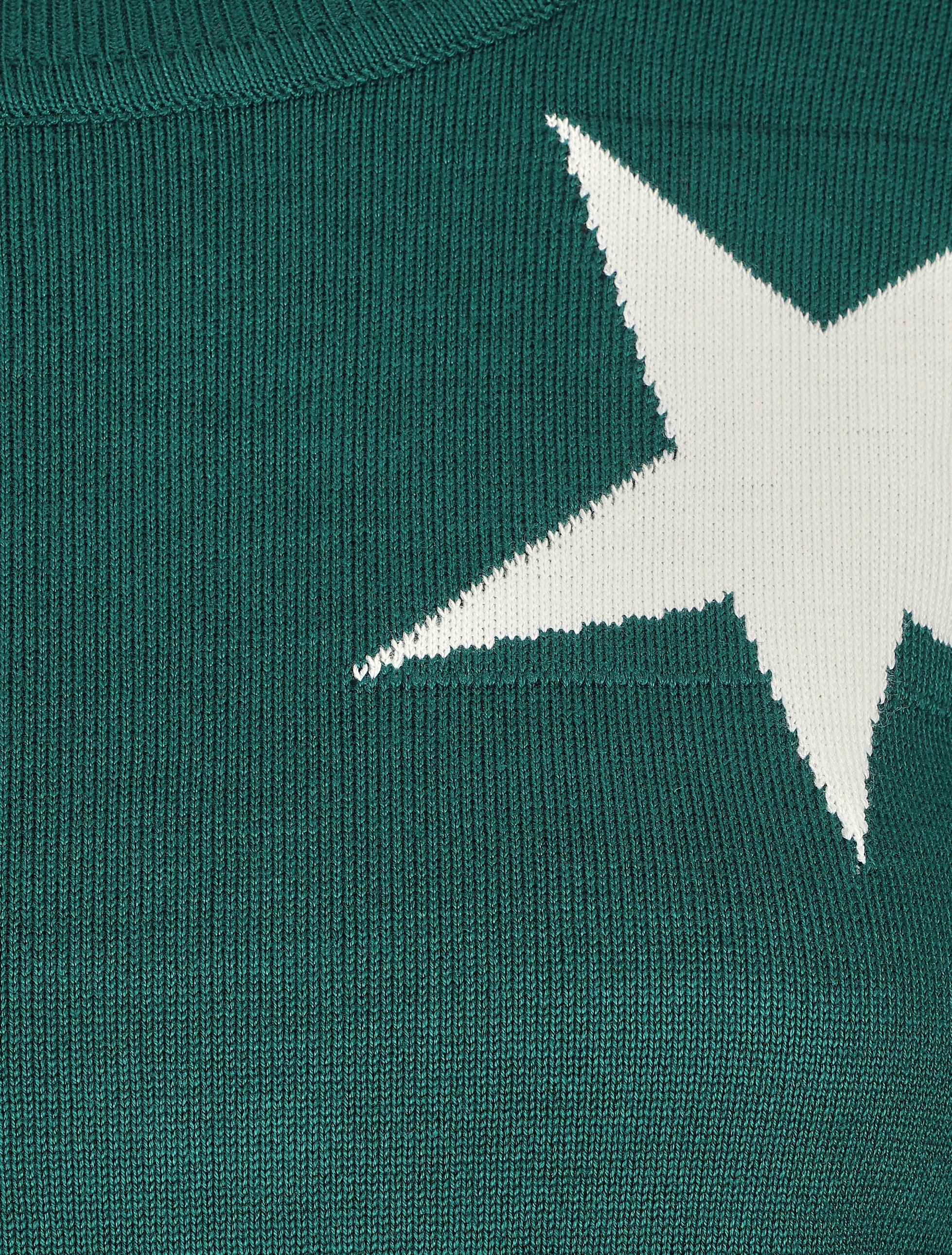 Pull droit à motif étoiles - Vert - 3