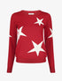 Pull droit à motif étoiles - Rouge - 1