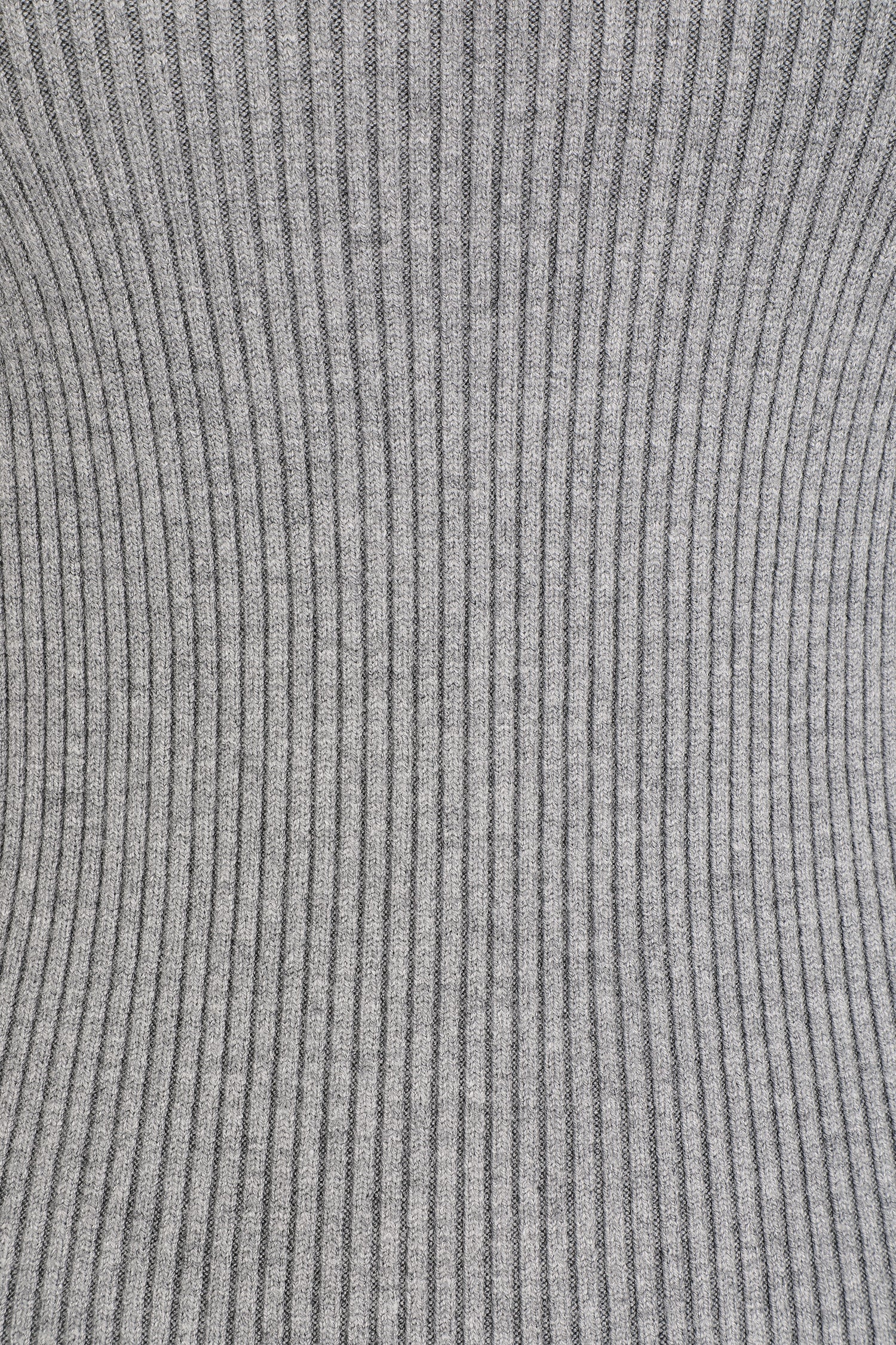 Pull ajusté côtelé à col montant - Gris - 3
