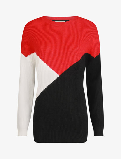 Pull oversize à motif graphique - Rouge/noir - 1
