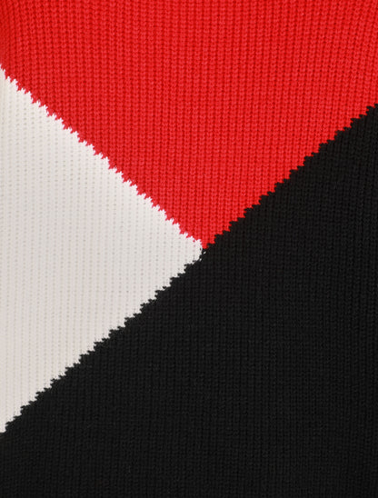 Pull oversize à motif graphique - Rouge/noir - 3