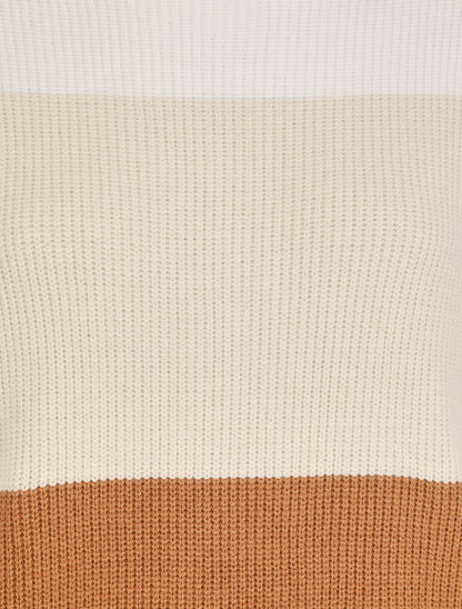 Pull oversize grandes rayures - Beige/camel - 3
