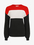 Pull oversize grandes rayures - Rouge/noir - 1