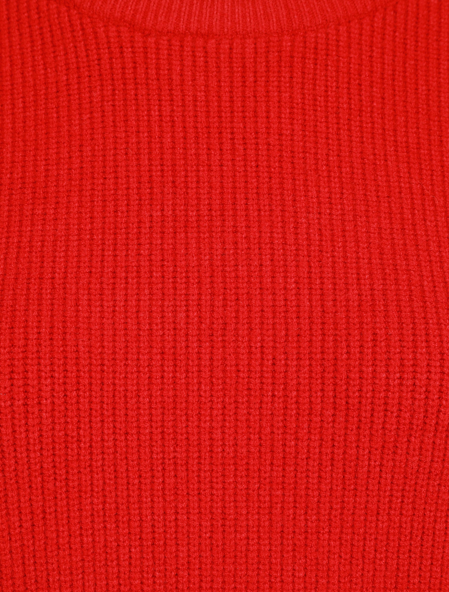 Pull droit côtelé en laine mélangée - Rouge - 3