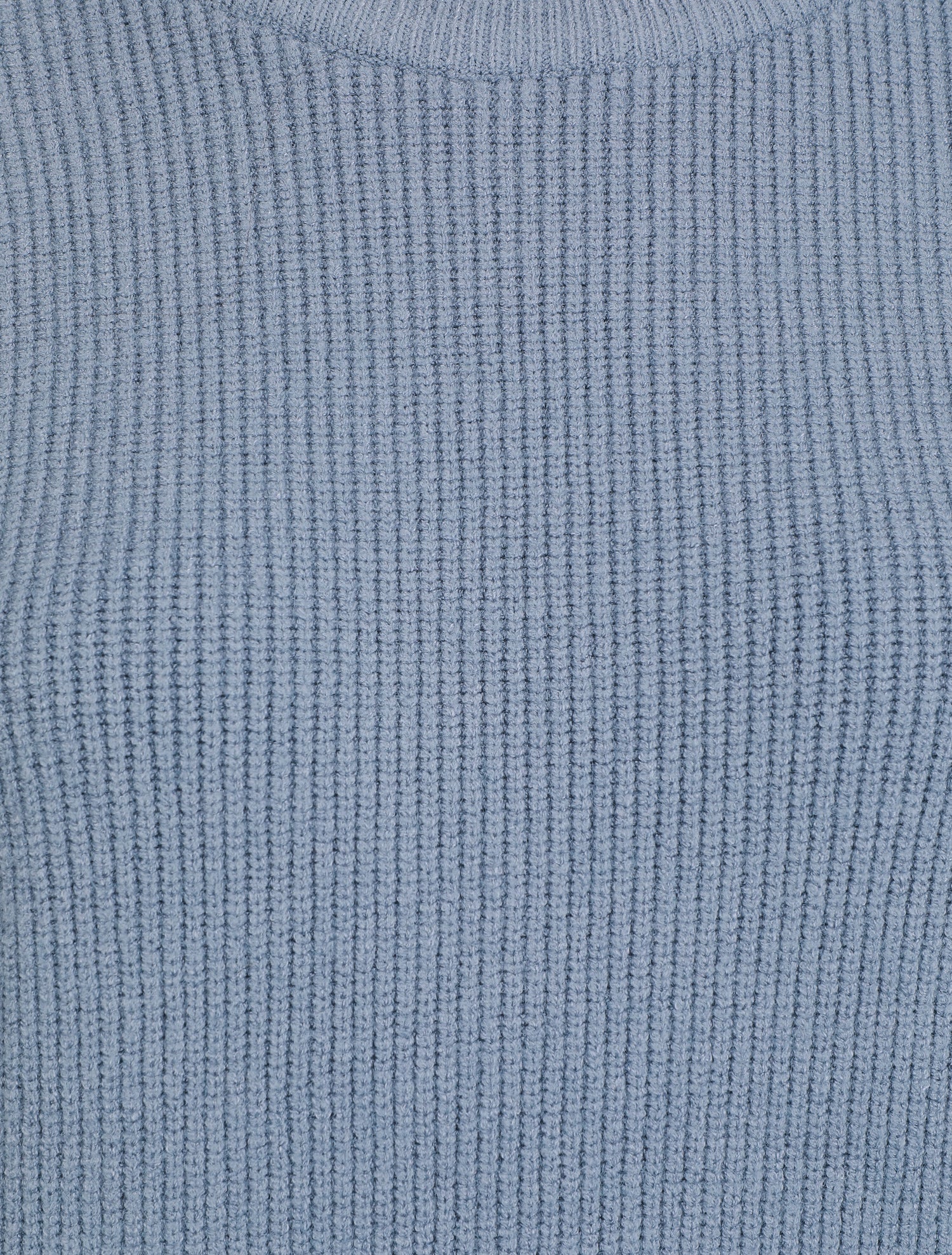 Pull droit côtelé en laine mélangée - Bleu gris - 3