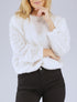 Pull en maille duveteuse ajourée et irisée - Blanc - 1