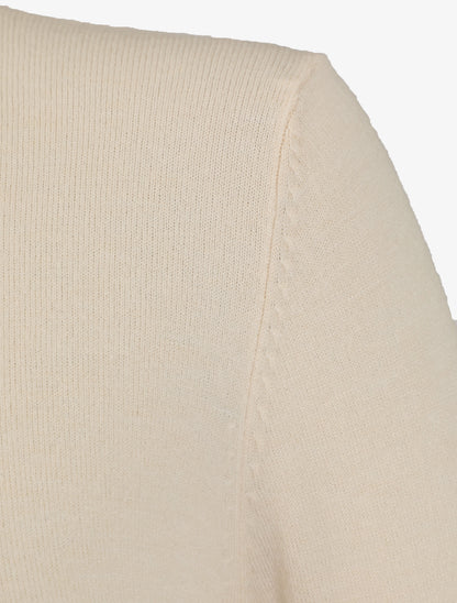Pull fin en cachemire mélangée à col montant - Beige - 3