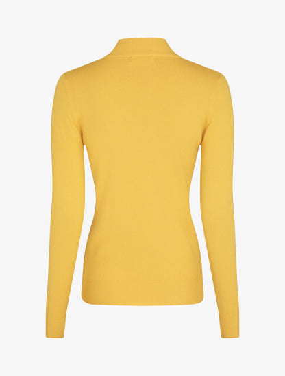 Pull fin en cachemire mélangée à col montant - Jaune - 2