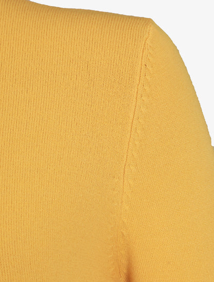 Pull fin en cachemire mélangée à col montant - Jaune - 3