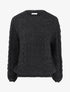 Pull en maille duveteuse ajourée et irisée - Noir - 4