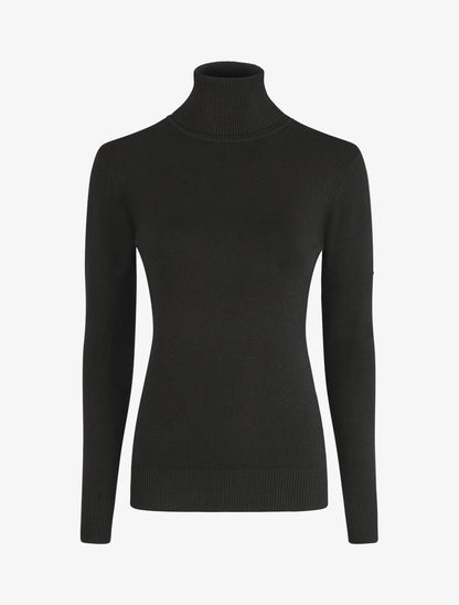 Pull fin en cachemire mélangée à col roulé - Noir - 1