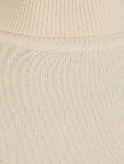Pull fin en cachemire mélangée à col roulé - Beige - 3