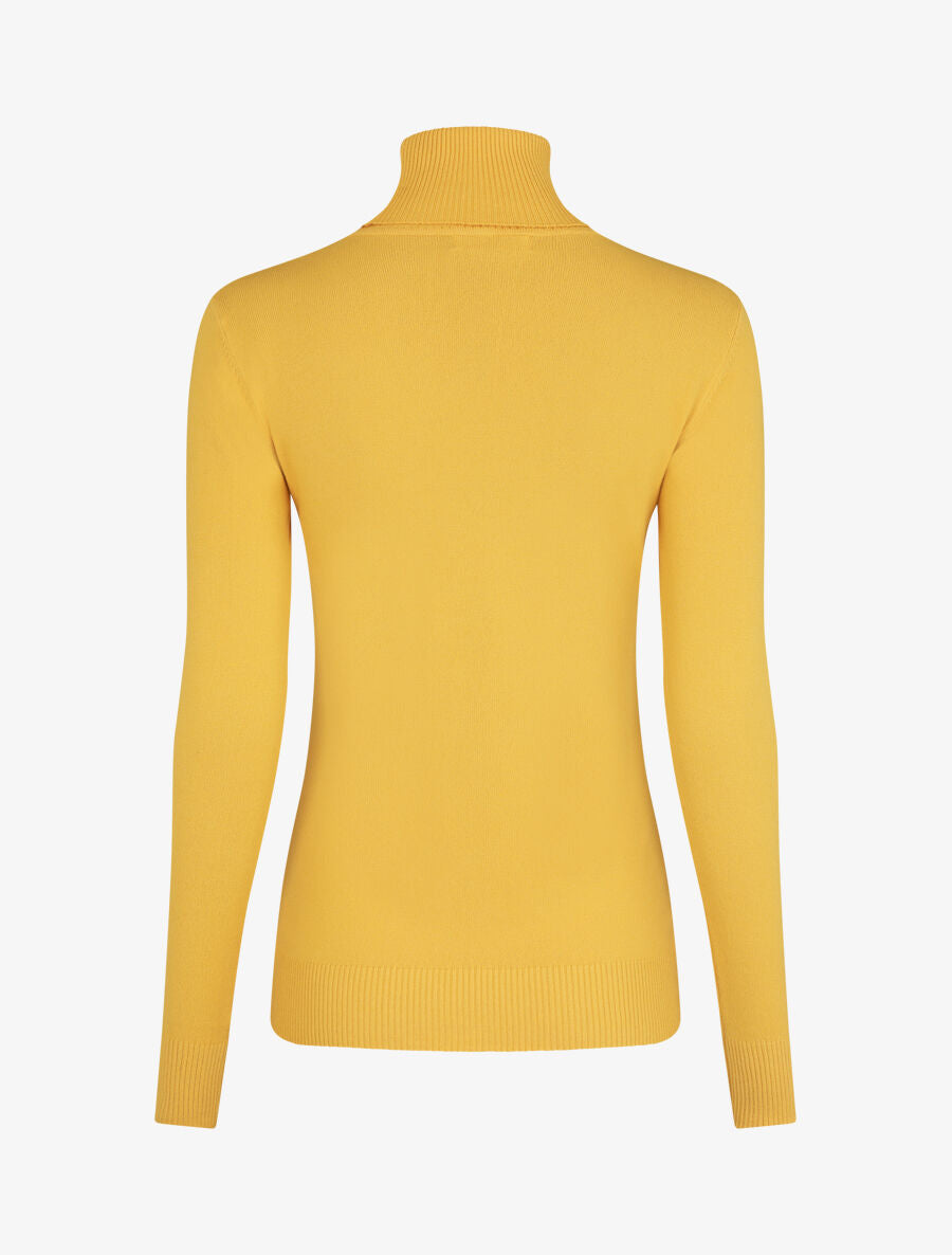 Pull fin en cachemire mélangée à col roulé - Jaune - 2
