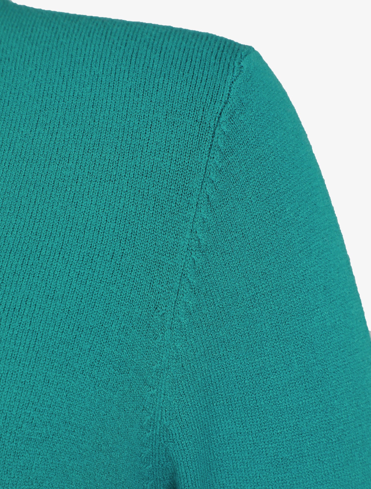 Pull fin en laine mélangée à col V - Bleu canard - 3