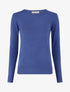 Pull fin en cachemire mélangée à col rond - Bleu - 5