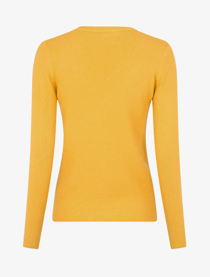 Pull en laine mélangée à col V - Jaune - 2