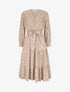 Robe longue cache-coeur à imprimé printanier - Beige - 1