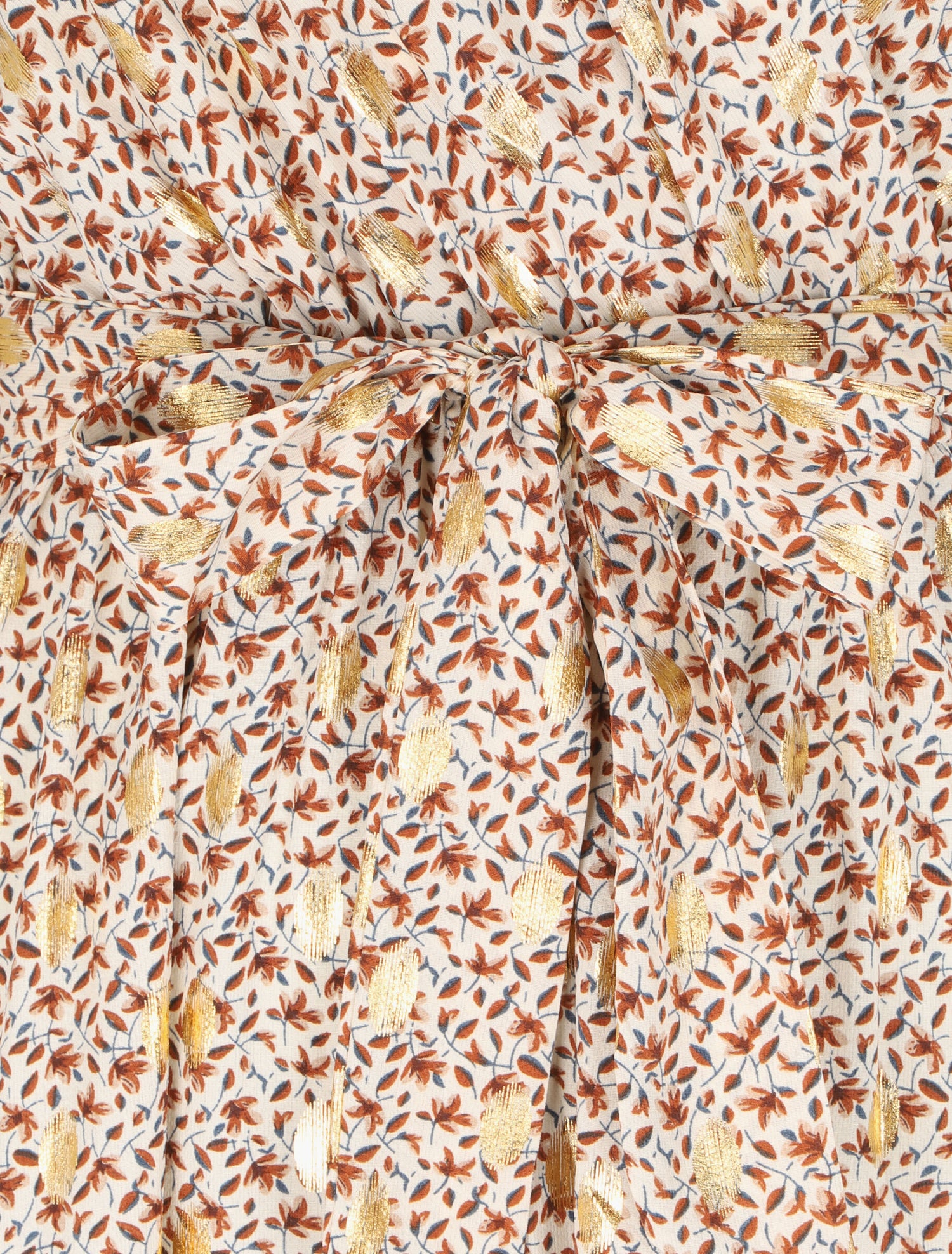 Robe longue cache-coeur à imprimé printanier - Beige - 3