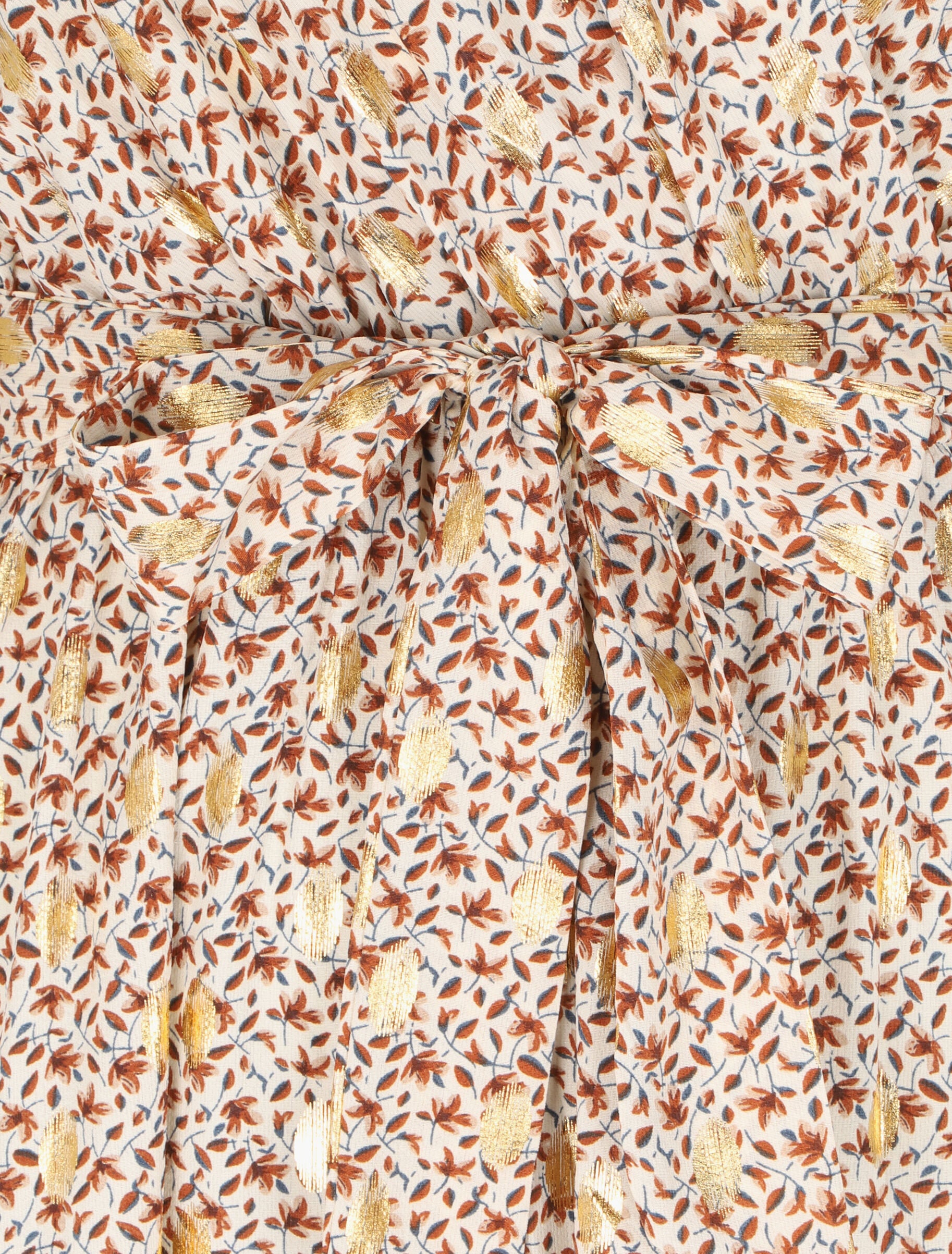 Robe longue cache-coeur à imprimé printanier - Beige - 3
