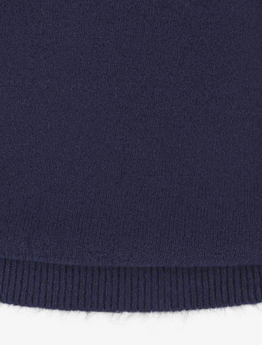 Pull col montant en cachemire mélangé - Marine - 3
