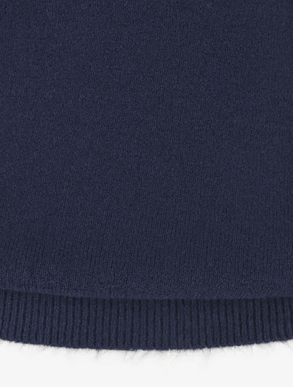 Pull col montant en cachemire mélangé - Marine - 3