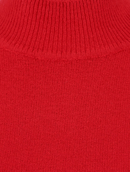 Pull col montant en cachemire mélangé - Rouge - 3