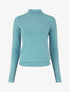Pull col montant en laine mélangée - Bleu clair - 1