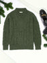 Pull en maille duveteuse tressée - Kaki - 1