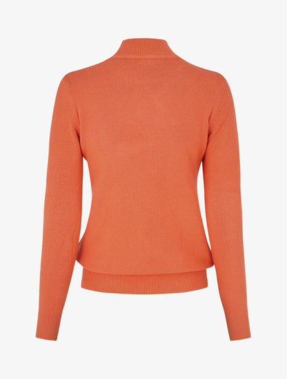 Pull col montant en laine mélangée - Corail - 2