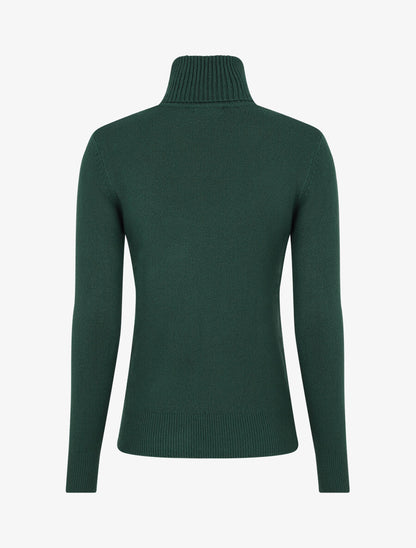 Pull col roulé en cachemire mélangé - Vert bouteille - 2
