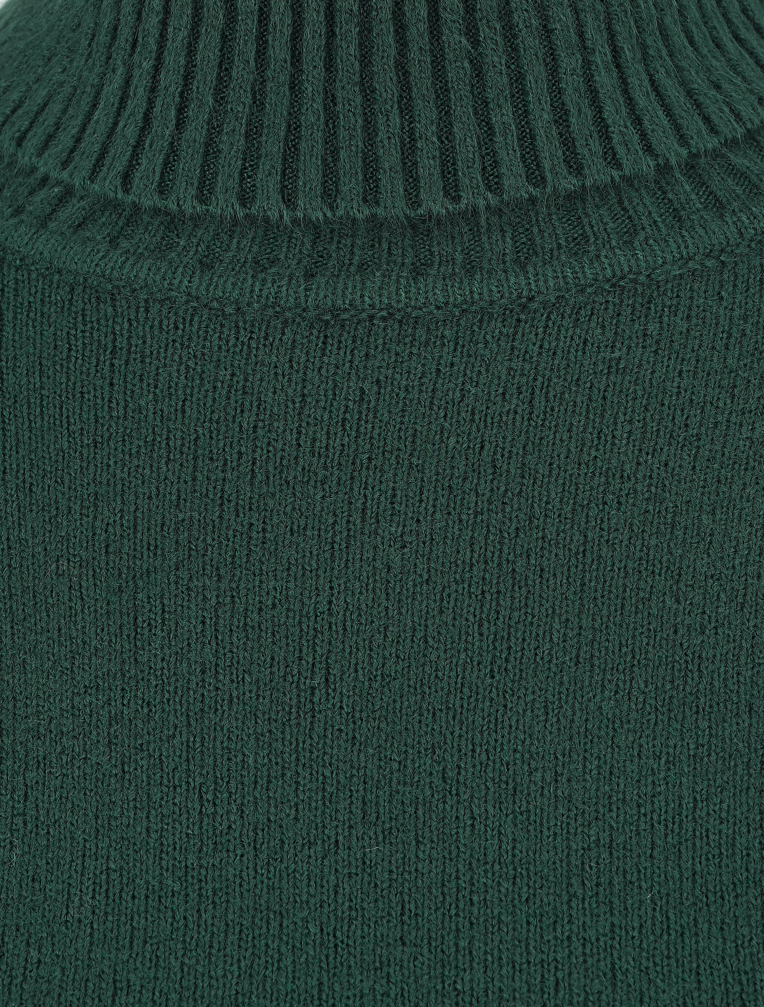 Pull col roulé en cachemire mélangé - Vert bouteille - 3