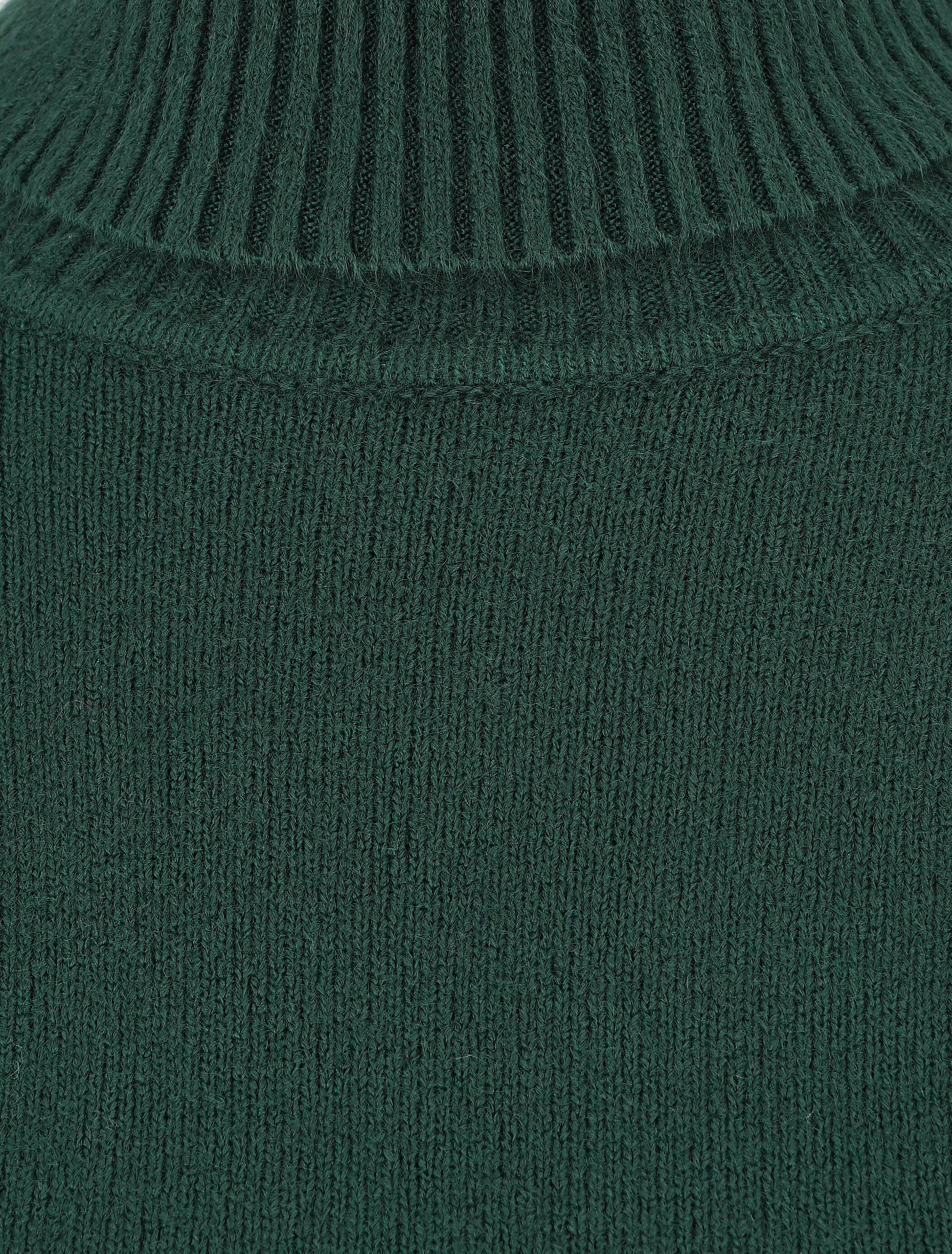 Pull col roulé en cachemire mélangé - Vert bouteille - 3