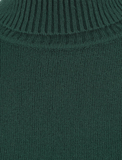 Pull col roulé en cachemire mélangé - Vert bouteille - 3