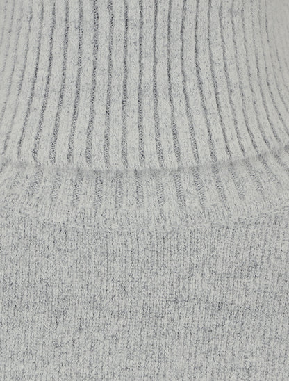 Pull col roulé en cachemire mélangé - Gris clair - 3