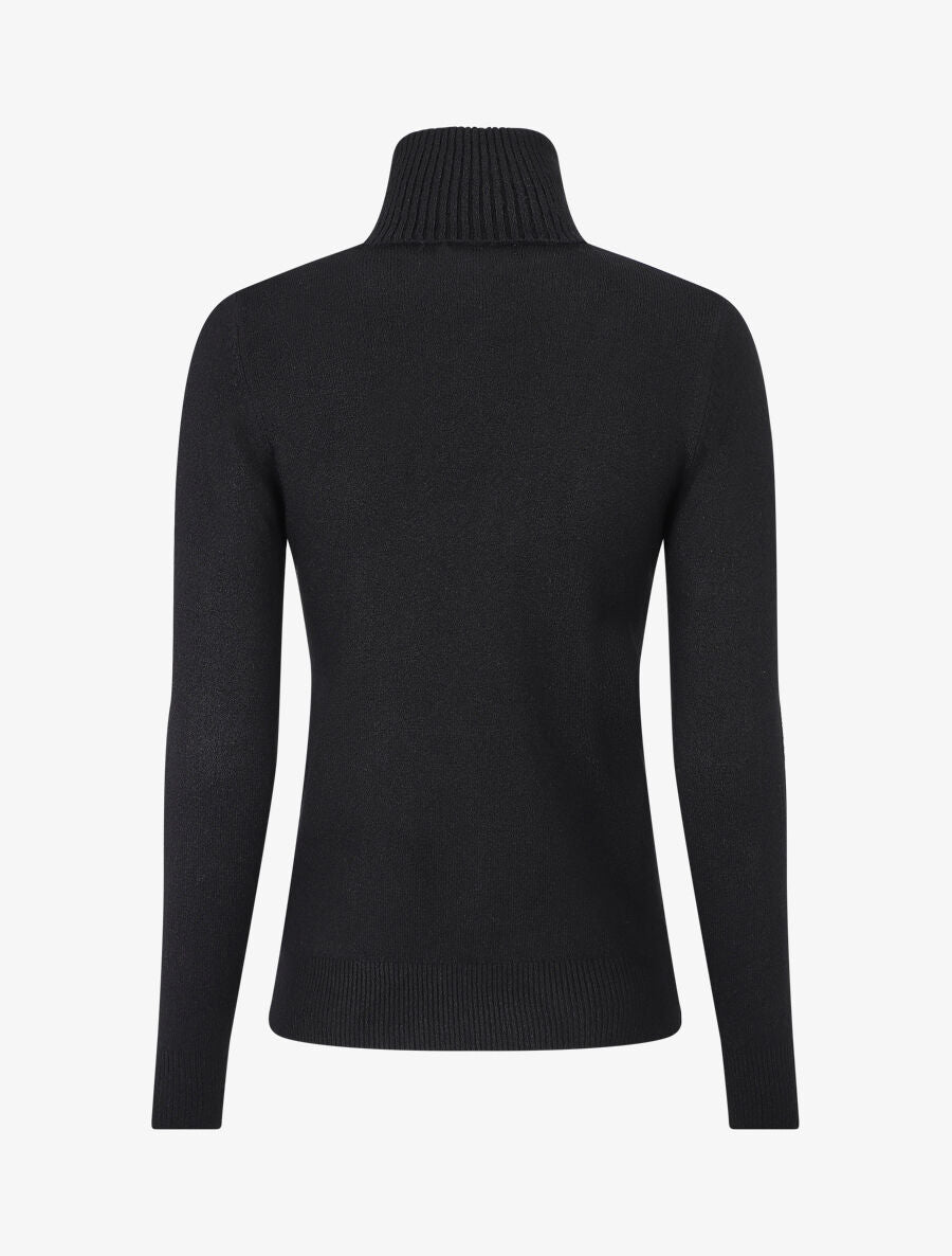 Pull col roulé en laine mélangée - Noir - 2