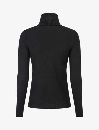 Pull col roulé en laine mélangée - Noir - 2