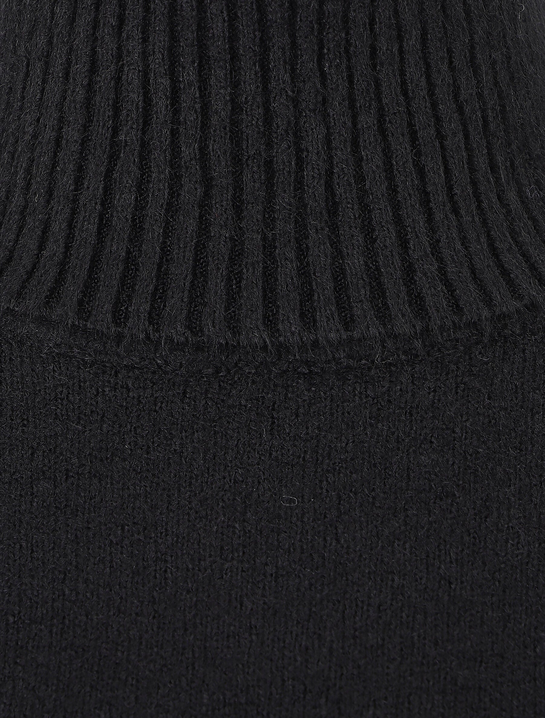 Pull col roulé en laine mélangée - Noir - 3