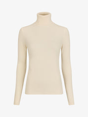 Pull col roulé en laine mélangée - Beige - 5
