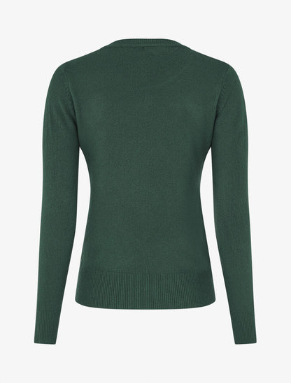 Pull col rond en cachemire mélangé - Vert bouteille - 2