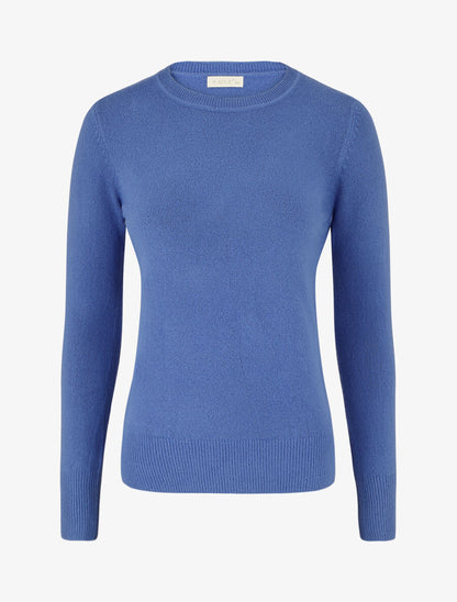 Pull col rond en laine mélangée - Bleu - 1