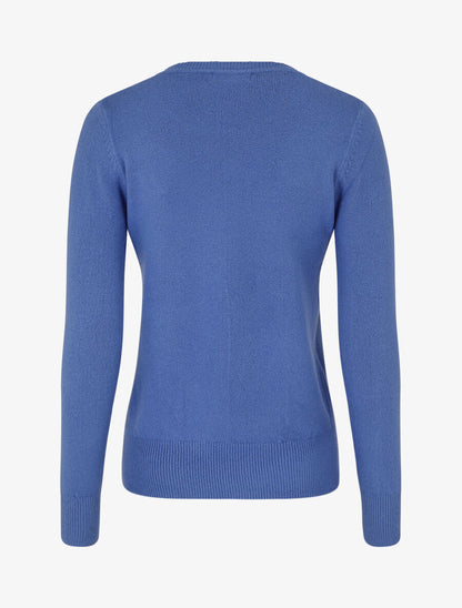 Pull col rond en laine mélangée - Bleu - 2