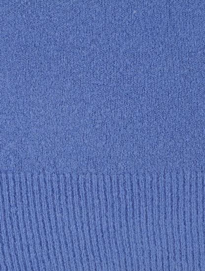Pull col rond en laine mélangée - Bleu - 3