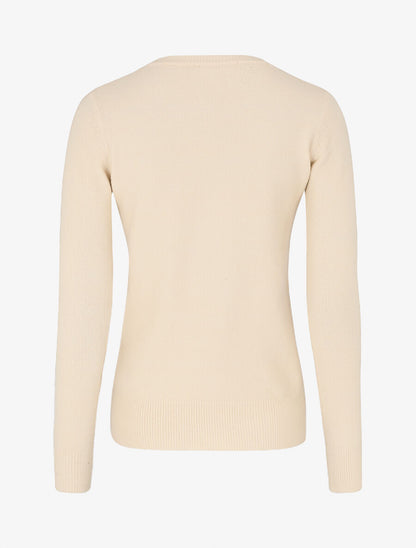 Pull col rond en laine mélangée - Beige - 2