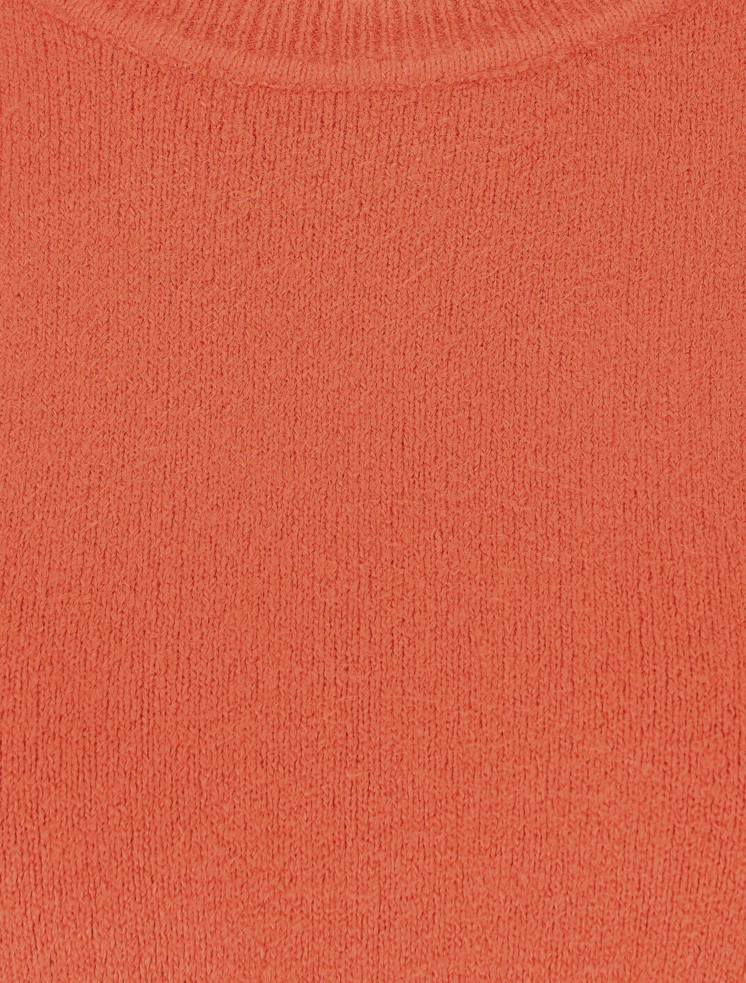 Pull col rond en laine mélangée - Corail - 3