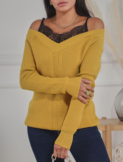 Pull col bardot et débardeur trompe l&