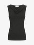 Top irisé sans manches col bénitier - Noir - 1