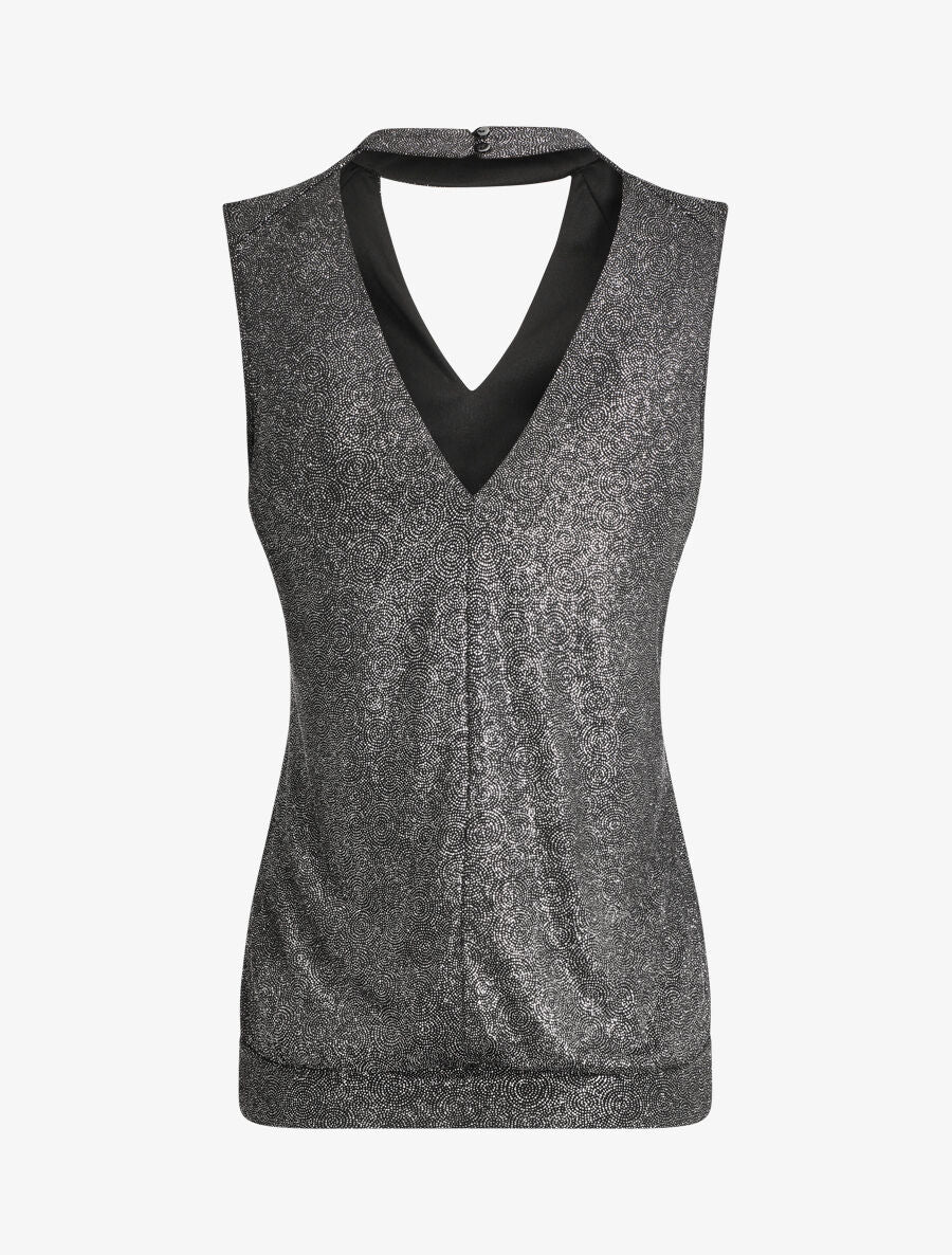 Top dos nu pailleté - Argent - 2