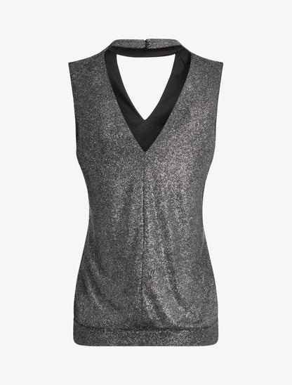 Top dos nu pailleté - Argent - 2