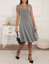 Robe patineuse irisée à col V - Argent - 1