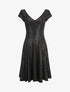Robe patineuse pailletée à col V - Noir - 1